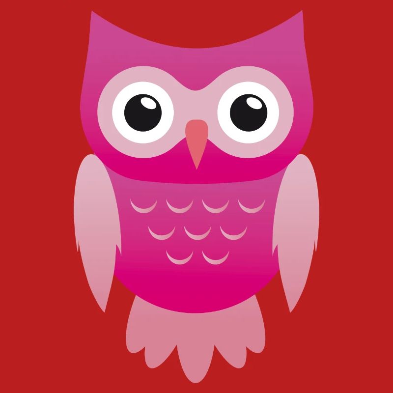 Comic Eule pink im Vector Design