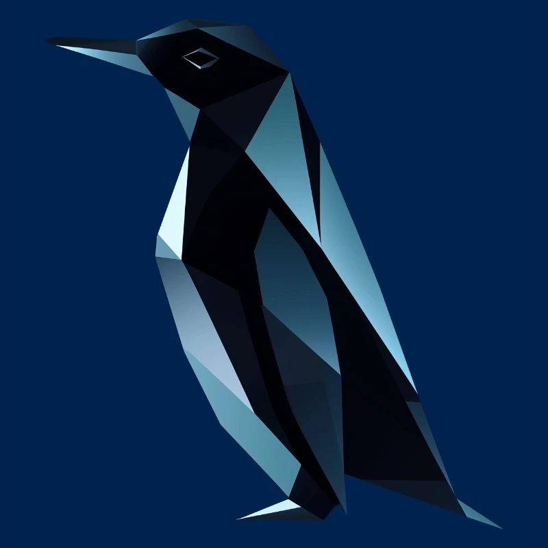 Süsses Pinguin Low Poly Design