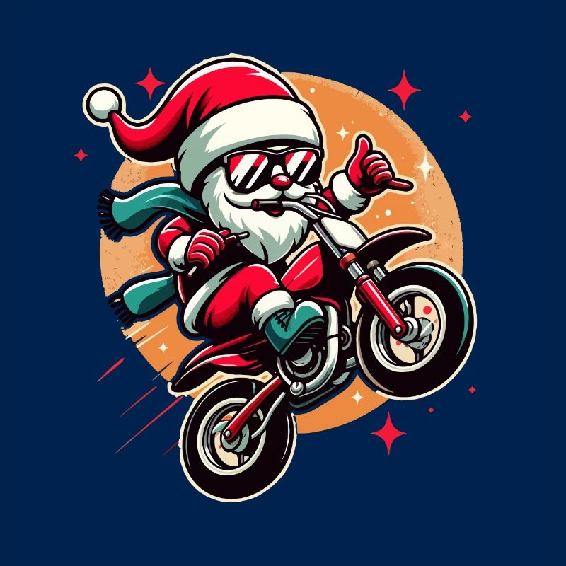 Cooler Biker Weihnachtsmann