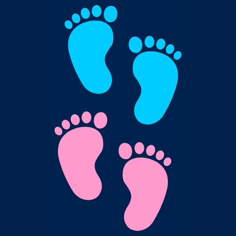 Empreintes de bébé bleues et roses
