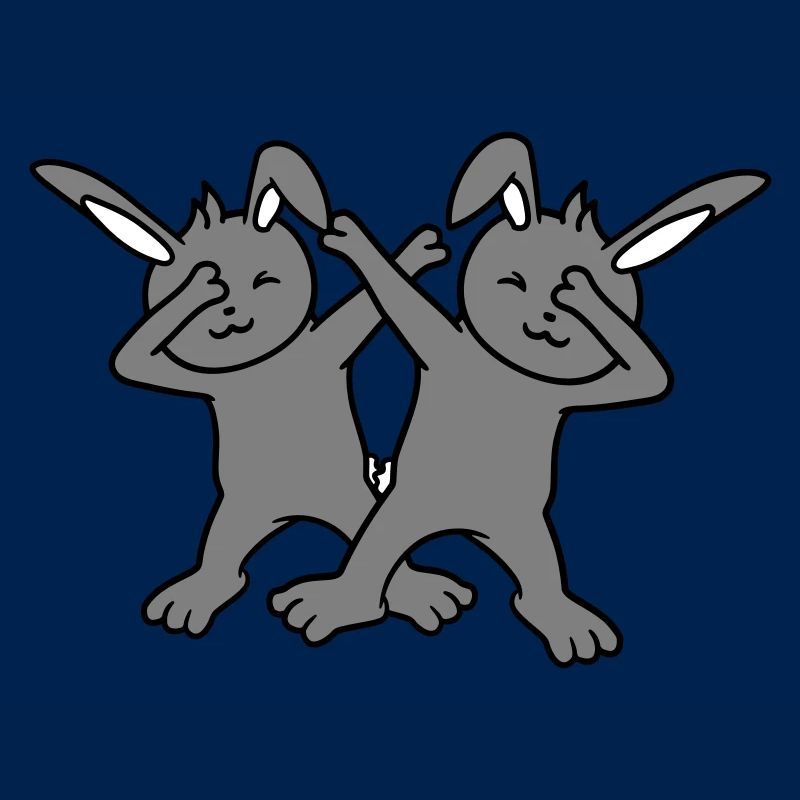 2 Bunnies Dabbing Dab Dance Pose Dancing Party Celebrations