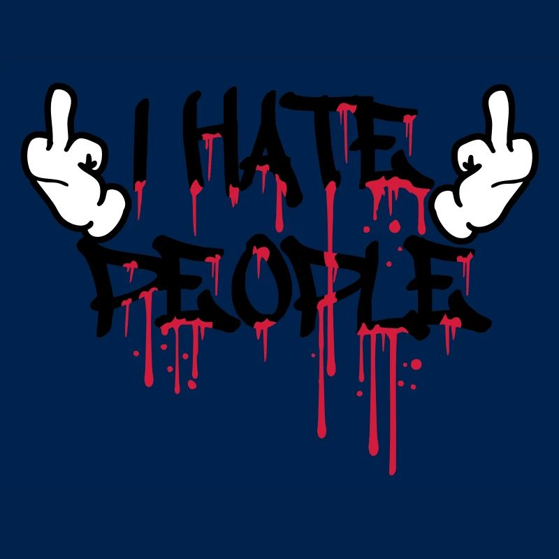 cool i hate people text graffiti spray tropfen blu