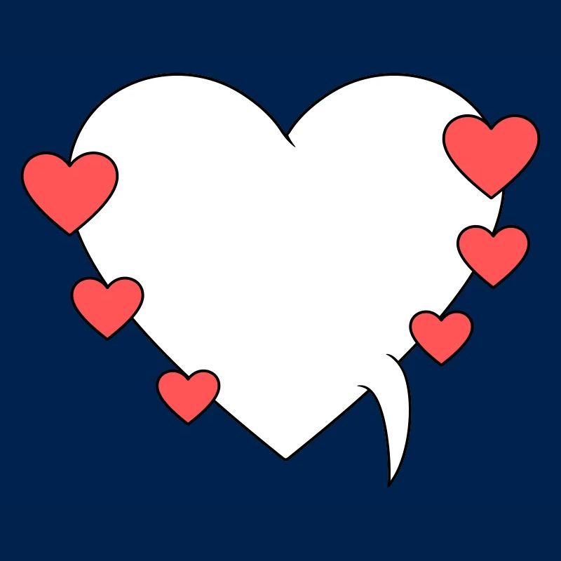 Speech bubble with hearts