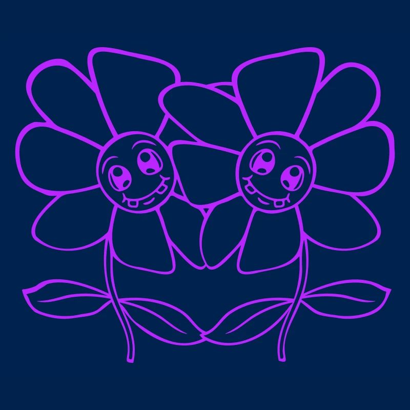 Zwei Hübsche Schöne Blümchen Blumen Blüten Freunde