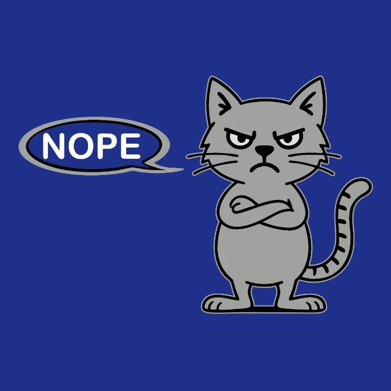 Skeptische Katze NOPE-Statement