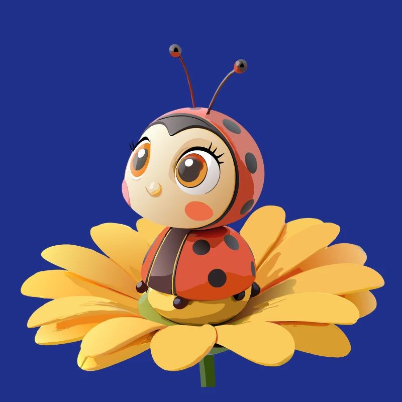 Süßer Marienkäfer auf einer Blume