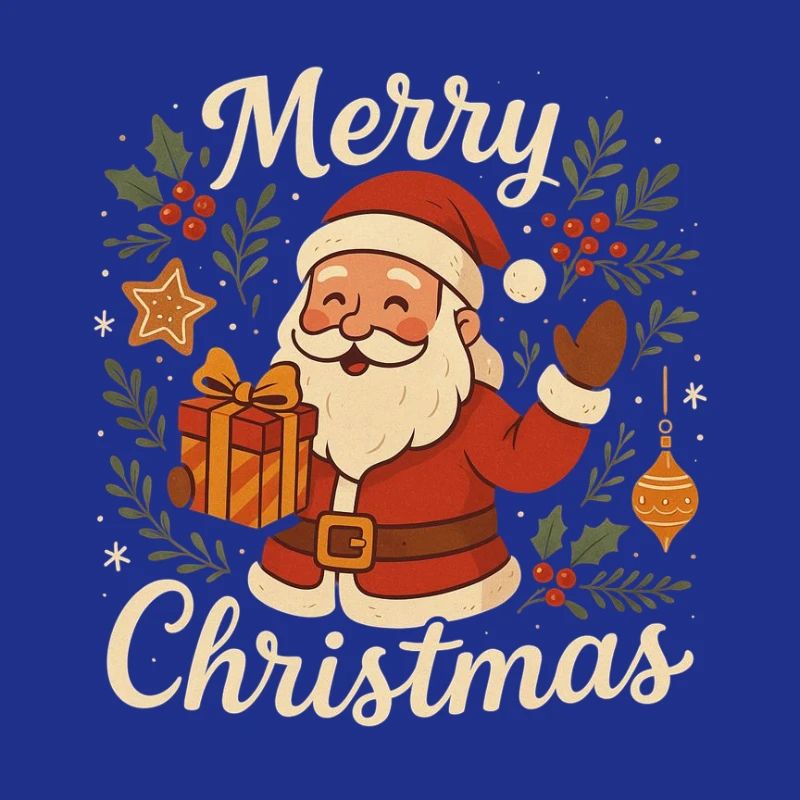 Frohe Weihnachtsmann-Geschenk-Illustration