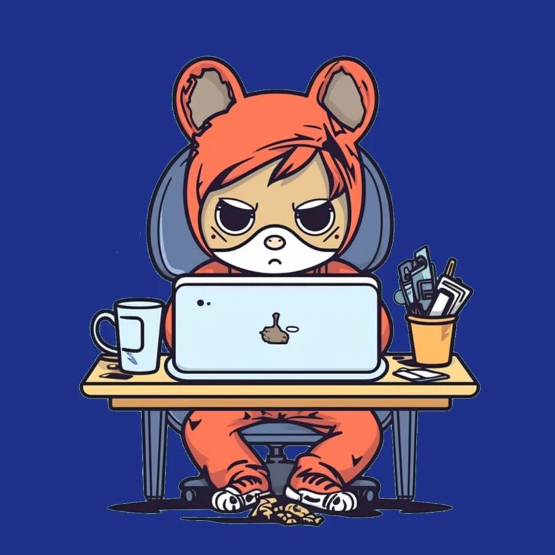 Grumpy Coder in Hoodie