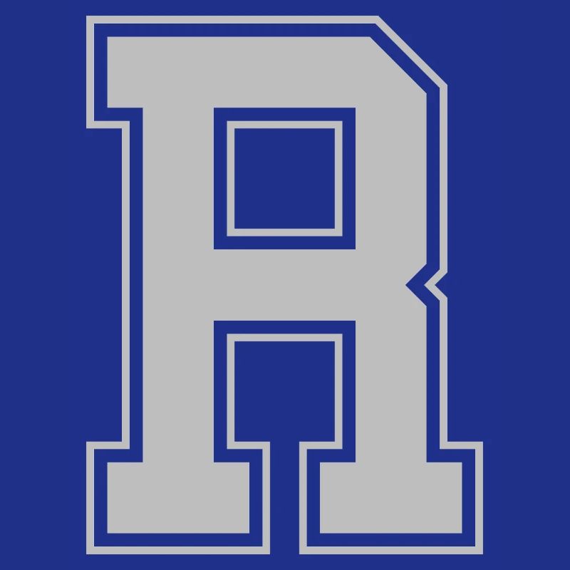Monogramme Bleu Gris Maison du Collège Initiale R