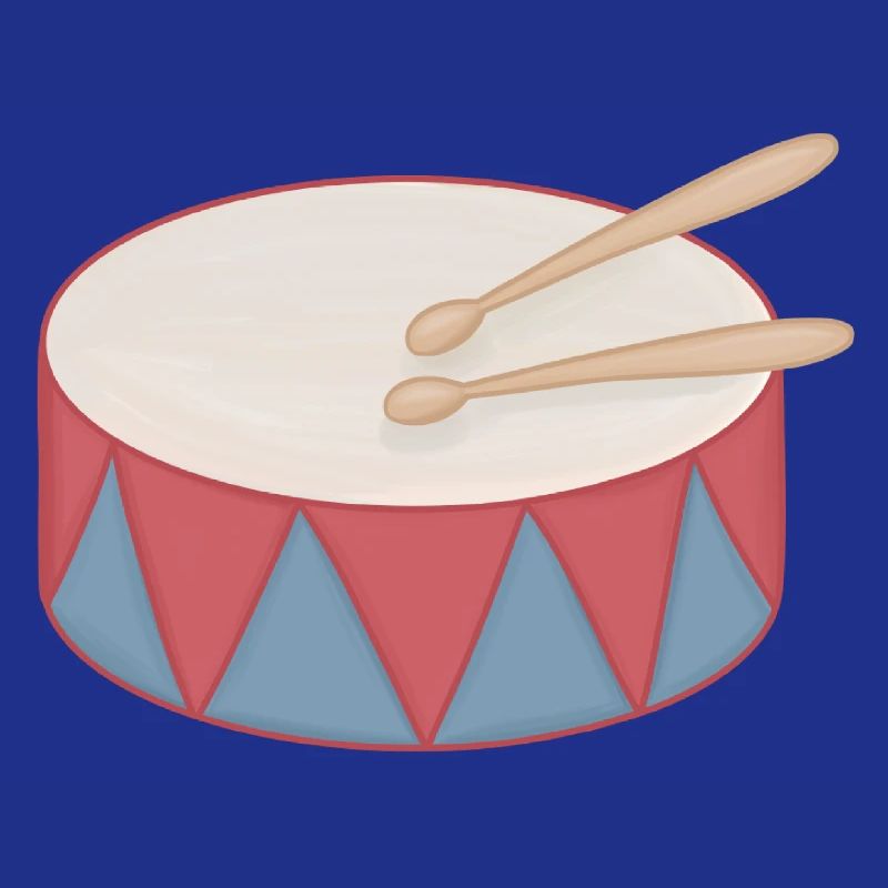 Cartoon Drum with Triangle Decor