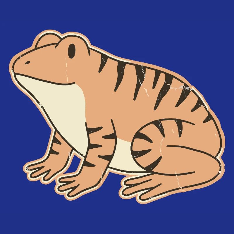 orange toad with retro stripes tabby stripes
