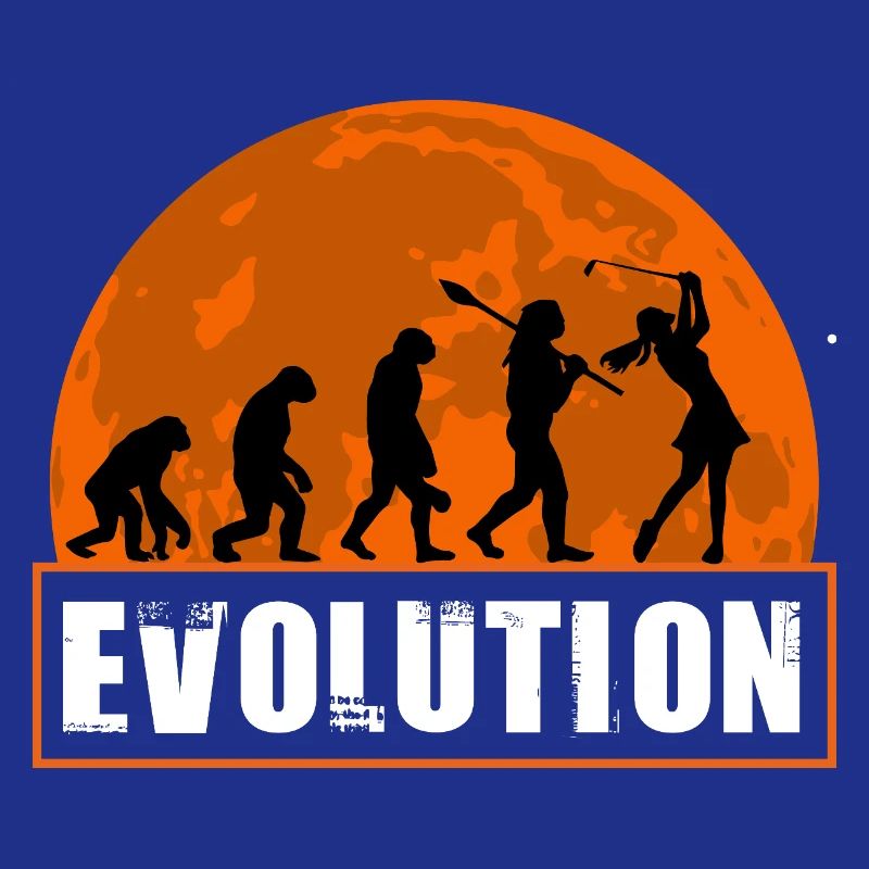 Evolution of Golf Golfing Girl Gift Golf Player