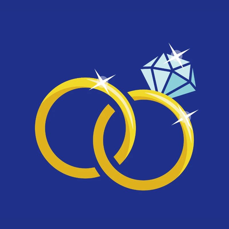 Goldene Eheringe mit Diamant