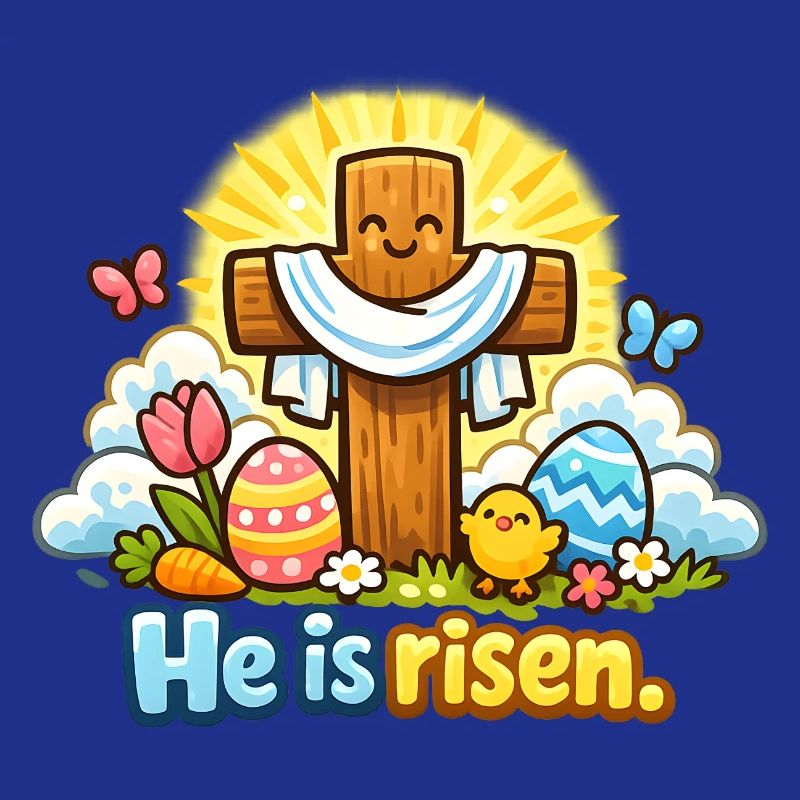 Kawaii Crucifix He is Risen Easter Jesus