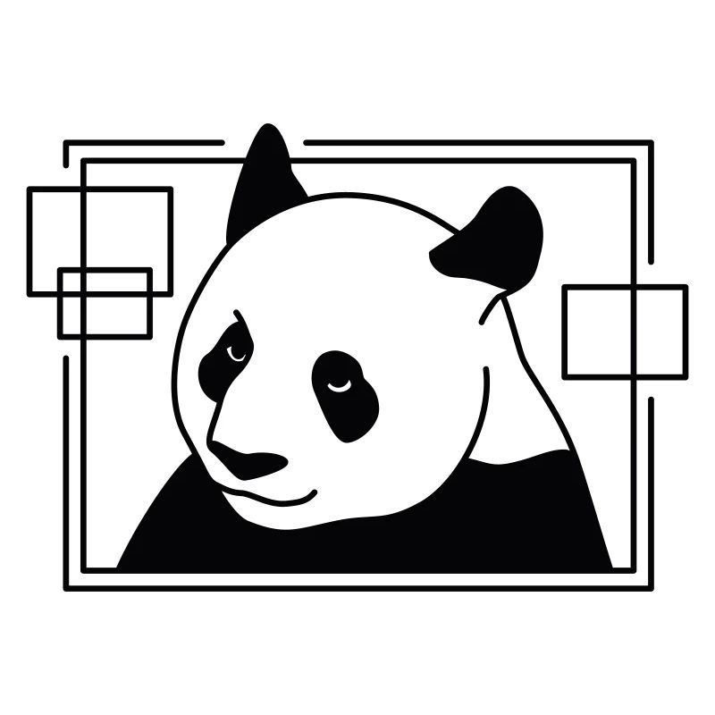 Panda en forme géométrique - Conception d’art au trait