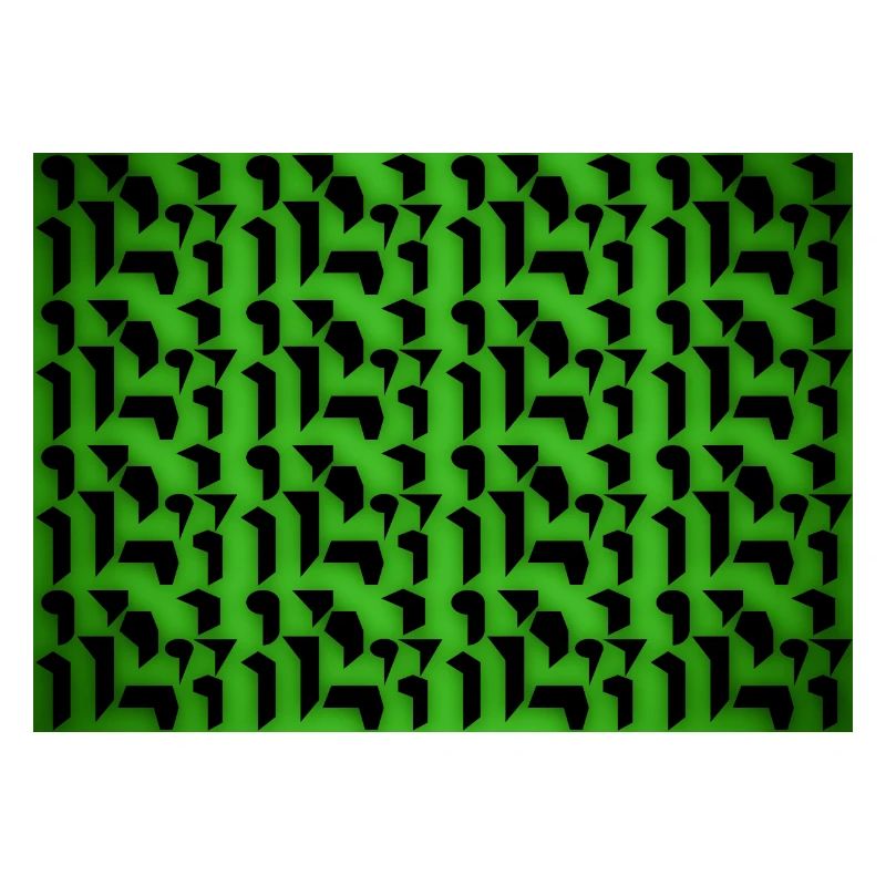 Deco pattern shapes and objects in green-black
