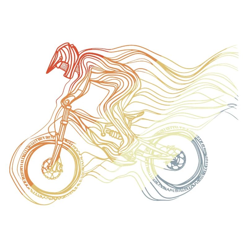 Mountainbiker Retro Stil