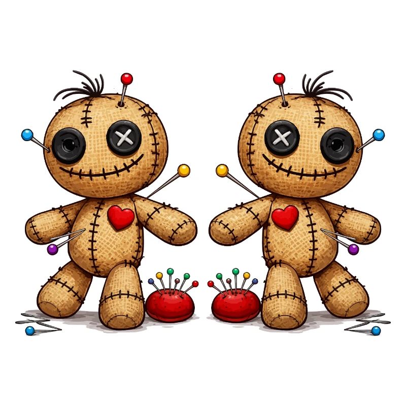 Voodoo doll with needles