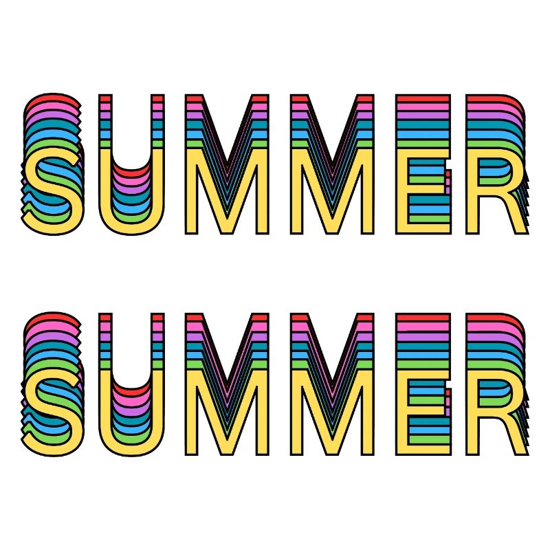 Sommer Regenbogen Schrift
