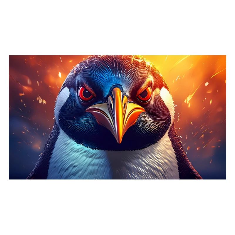 Cute grumpy grouchy animals - penguin