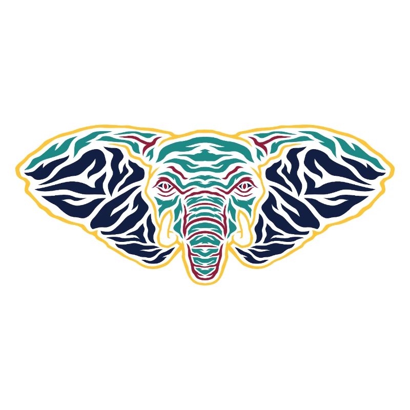 Psychedelic Elephant Head