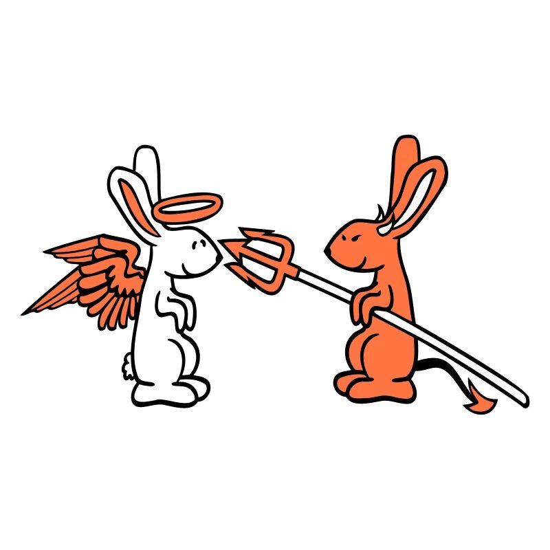 Rabbit Angel Conscience Devil Demon Evil Satan Hell