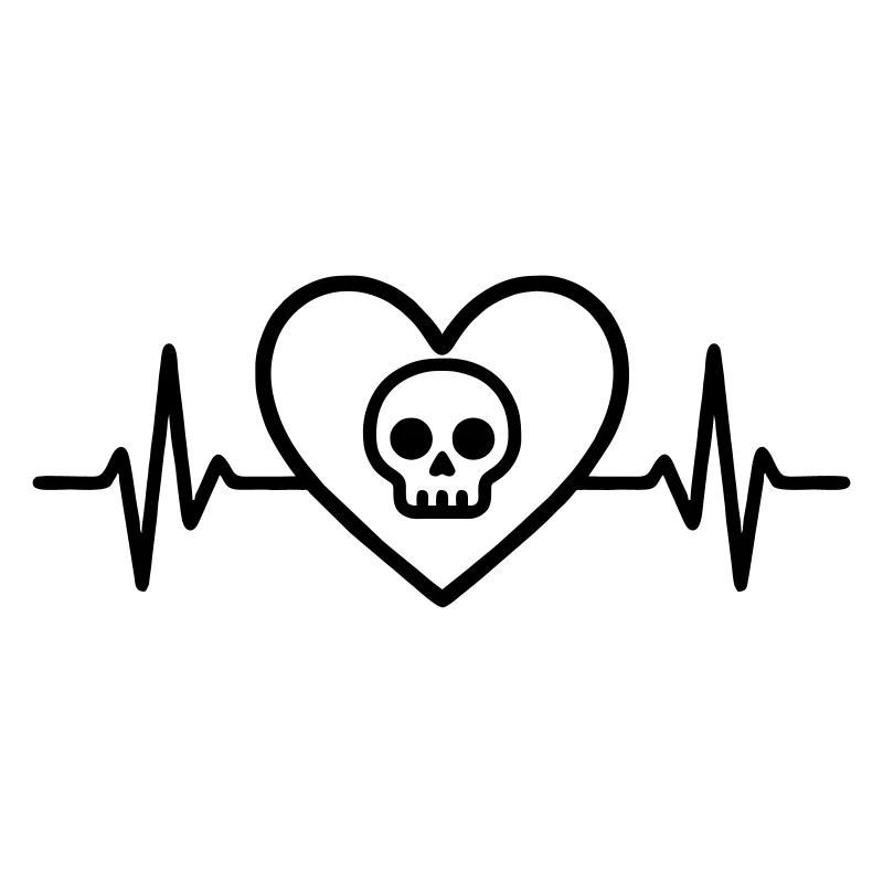 Skull Skull Halloween Heart