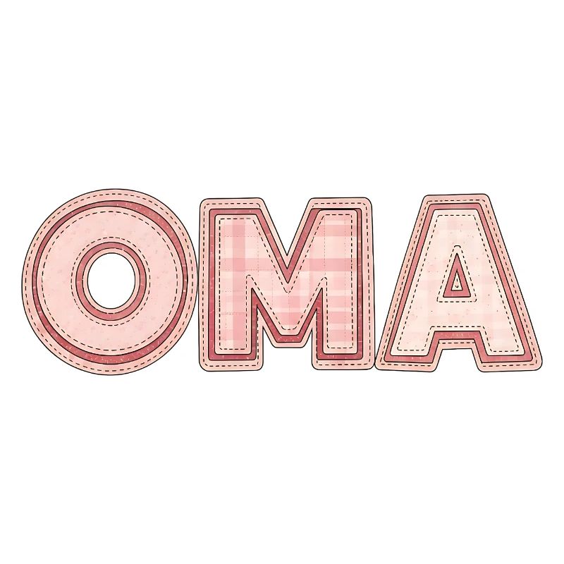 Oma Retro Schriftzug Geschenk Idee Patchwork