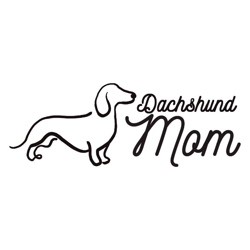Dachshund Mom Script Logo Lineart Dackel