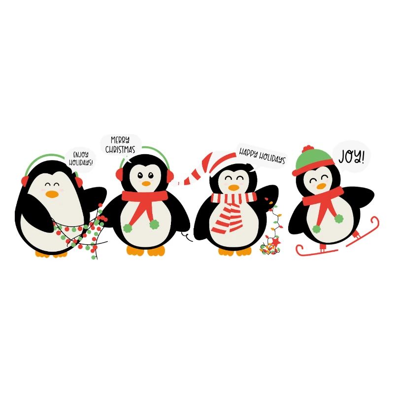 Drôle de pinguin Noël. Pinguin de Noël