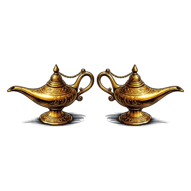 Lampade a olio dorate