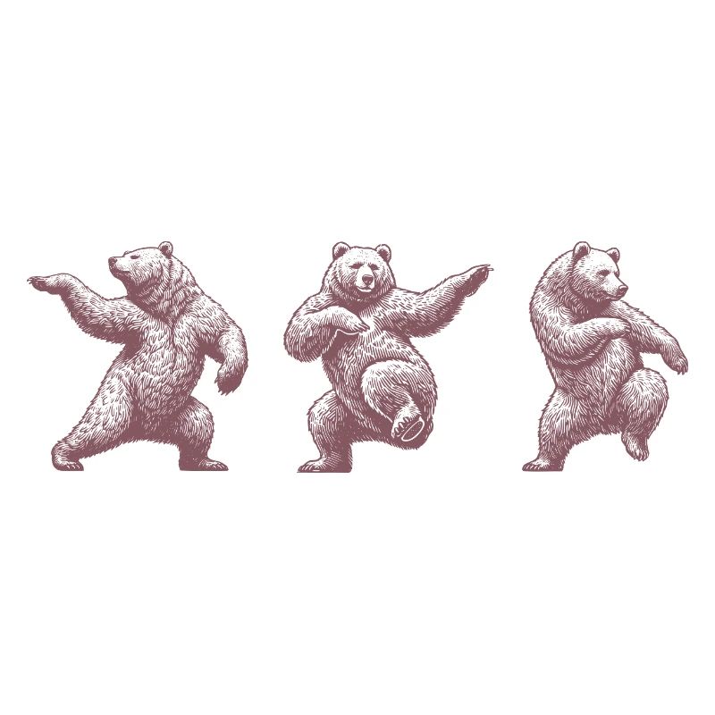 Dancing Bear Vintage Funny Design