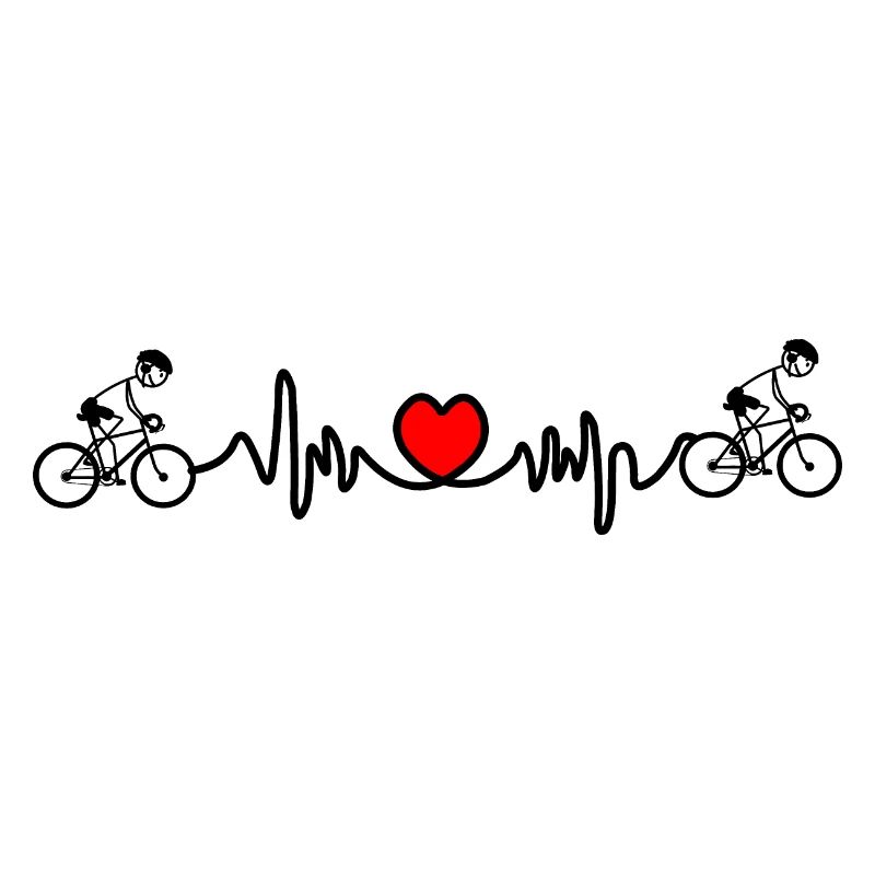 Radfahrer mit Herzkardiogramm