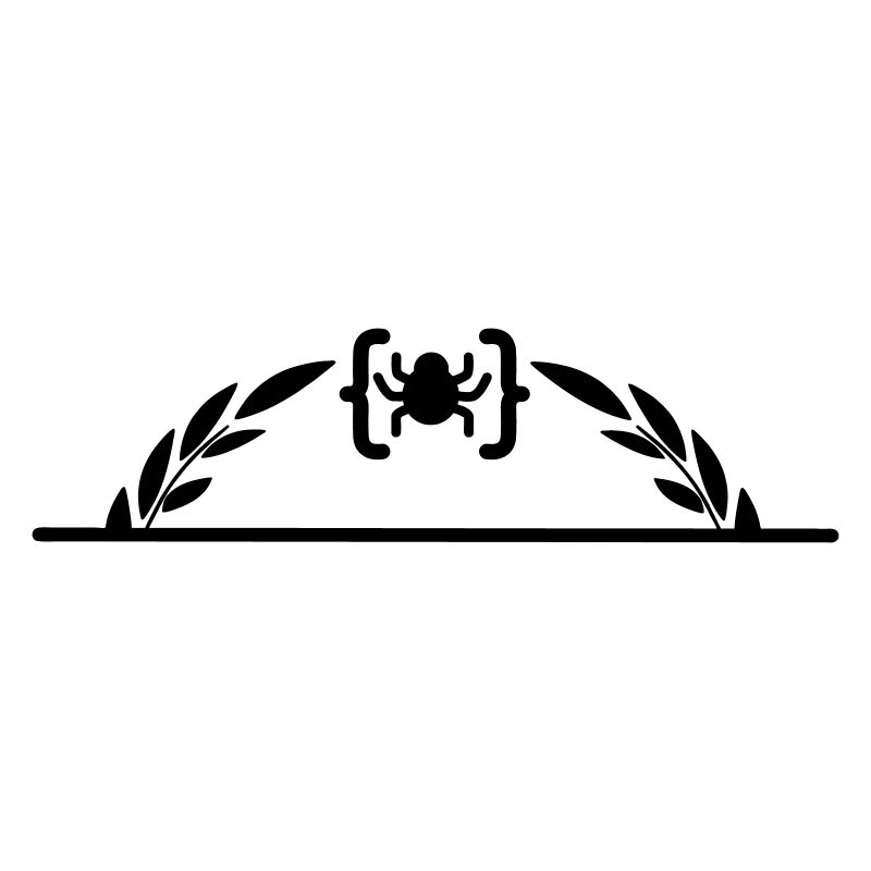 Code logo araignée en demi-couronne de laurier