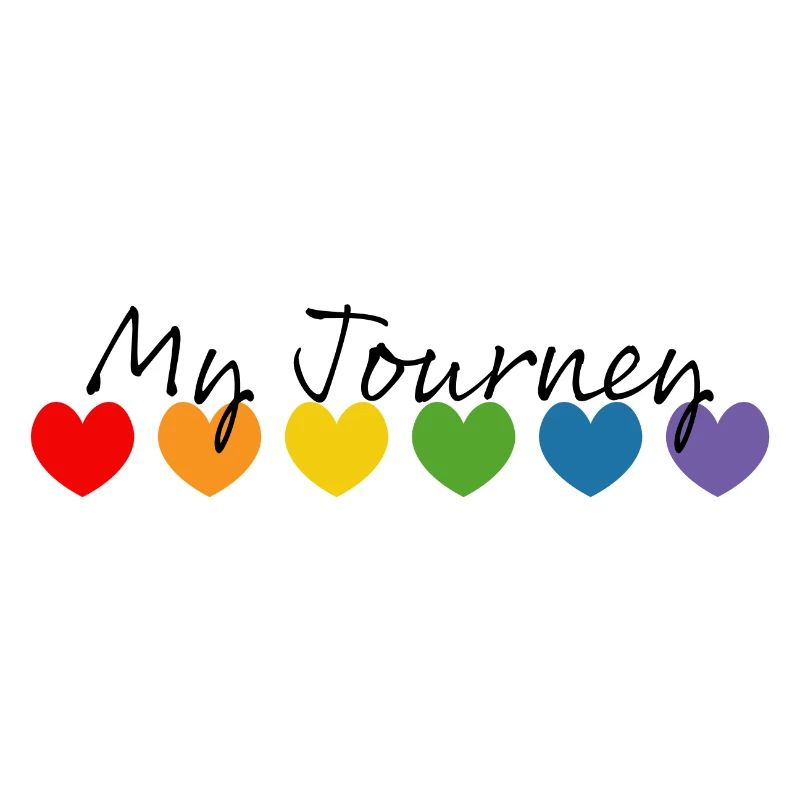 Regenbogenherzchen my journey schwarz