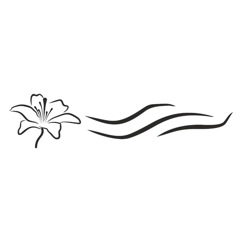 Bloomyvitae - Blüte mit Welle - schwarz