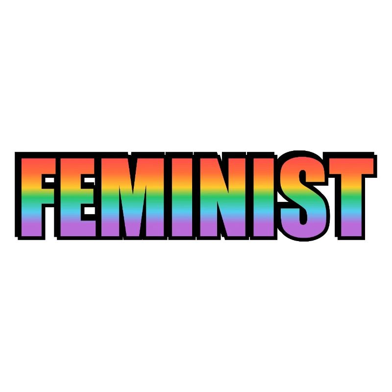 Lebendiges feministisches Regenbogen-Typografie-Design