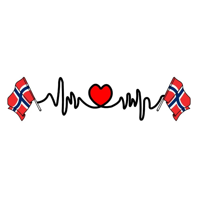 Herzfrequenz Cardio Flagge Norwegen