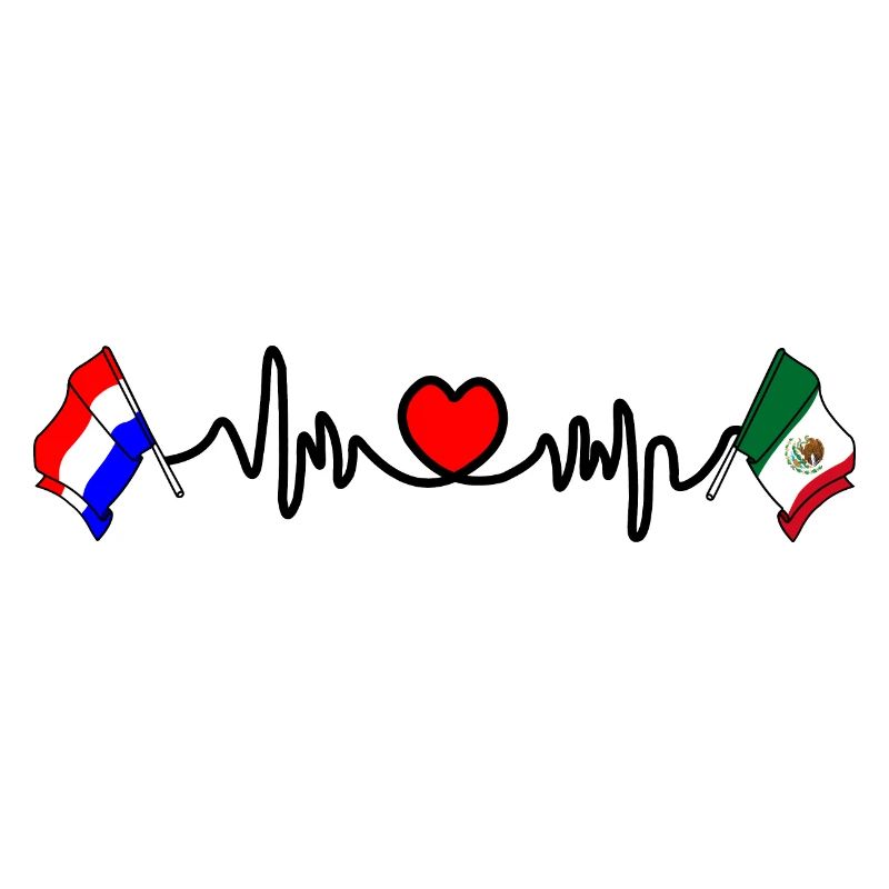 Cardio heart Drapeau Pays-Bas, drapeau Mexique