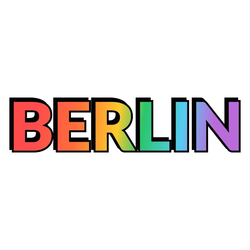 Berlin Rainbow Gradient Letters LGBTQ