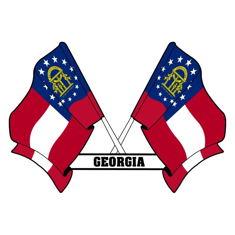 Two flags text GEORGIA