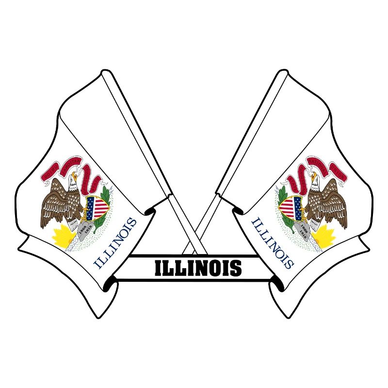 Two flags text ILLINOIS