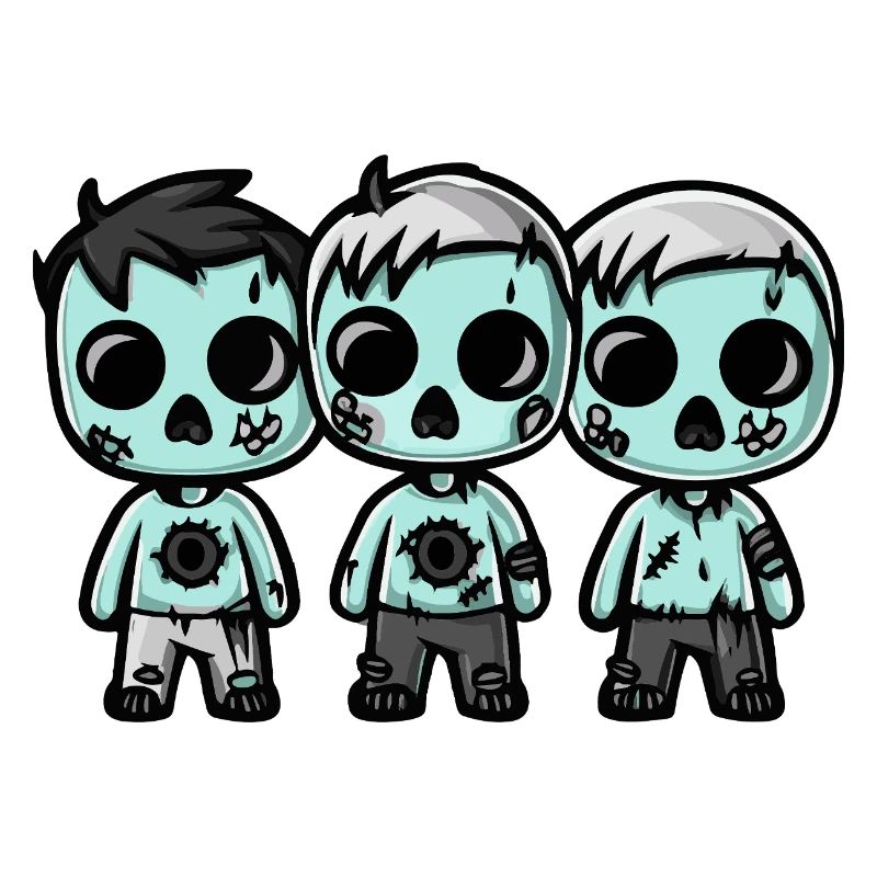 Zombies Halloween Cute Comic