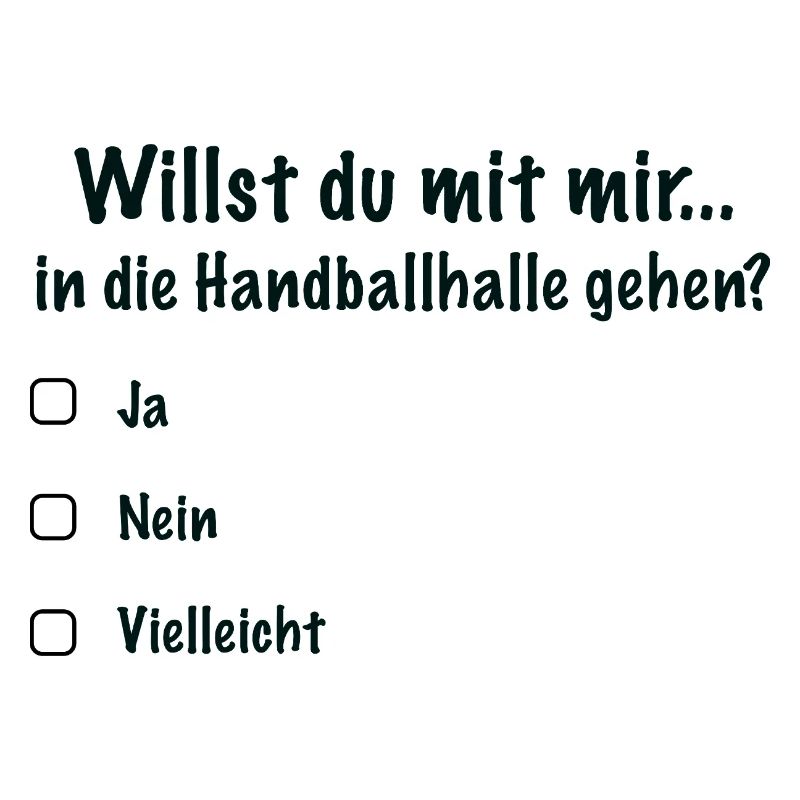 Handballdate Spruch Einladung (Schwarz)