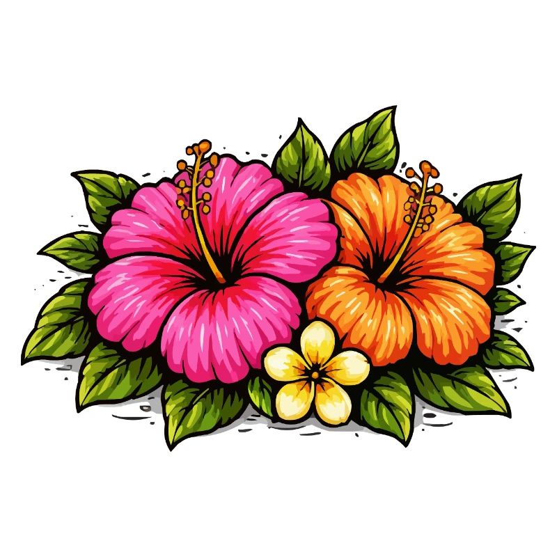 Fleurs tropicales d’hibiscus