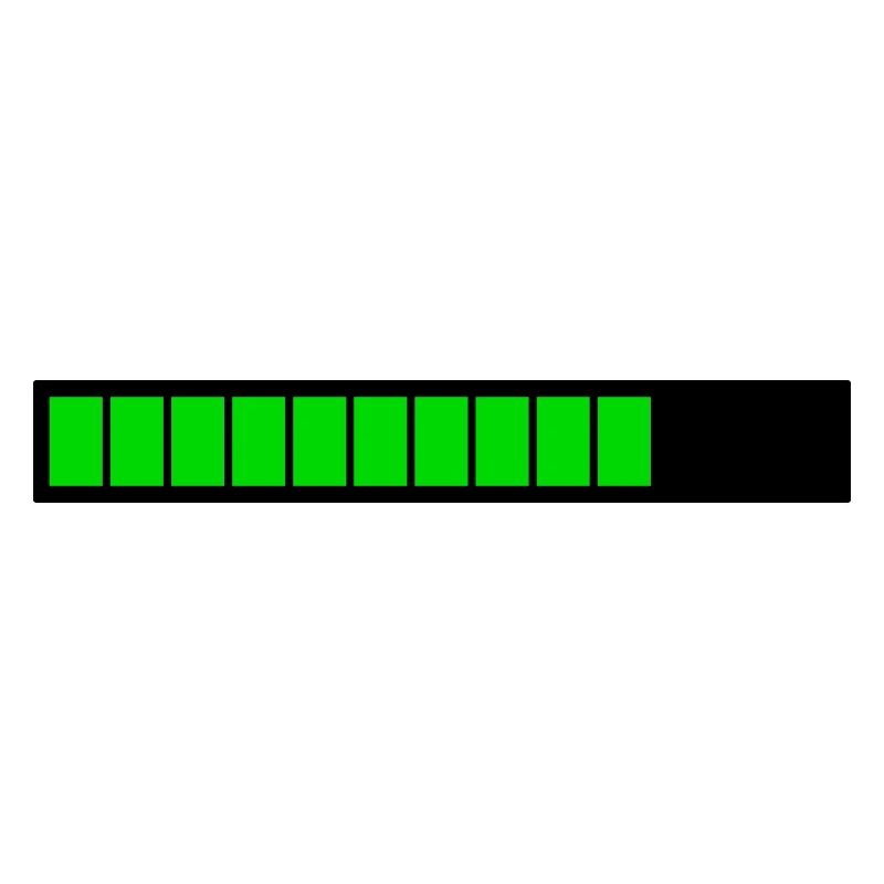 Rectangle loading bar Black Green (75%)