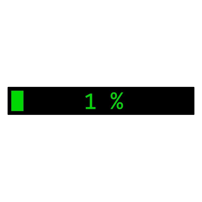 Rectangle loading bar Black Green 1%