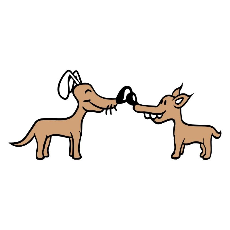 2 chiens Big Nose Greeting Team Deux amis Crew