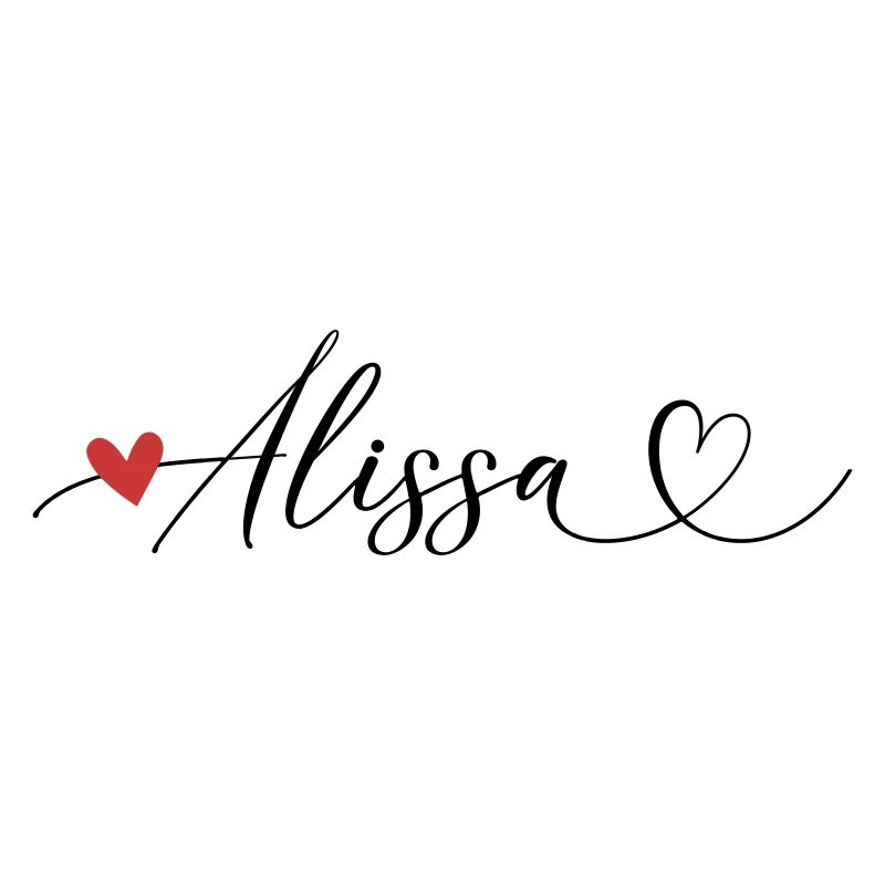 Alissa Name First name Calligraphy Heart