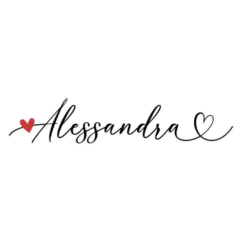 Alessandra Last name First name Calligraphy heart